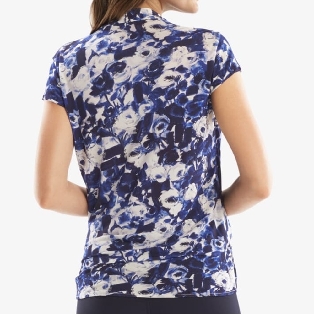 The Ferrante Top Floral Crepe Blue/Ivory NWT! - Picture 4 of 4